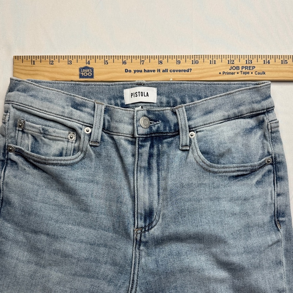 pistola Pale Blue Straight Leg Jeans size 28 denim pants light wash stretchy - Picture 4 of 9